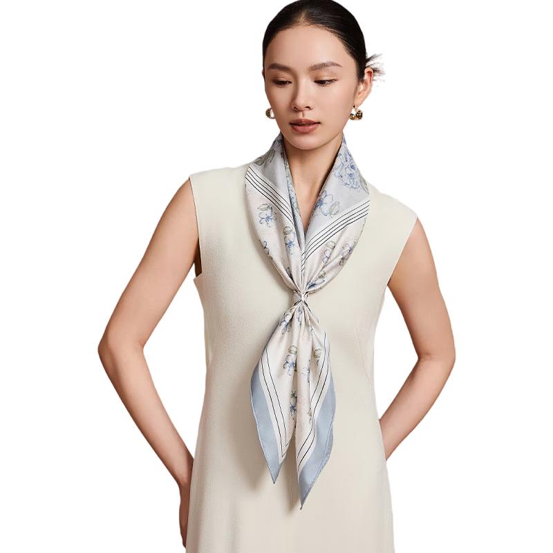 Shanghai Story 100% Mulberry Silk Scarf 88x88cm