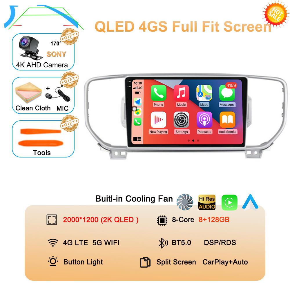 Radio Auto Android 14 Pentru KIA Sportage 4 KX5 2016 2017 2018 Wireless Carplay QLED Player Multimedia Video 4G Navigație MP5 DVD