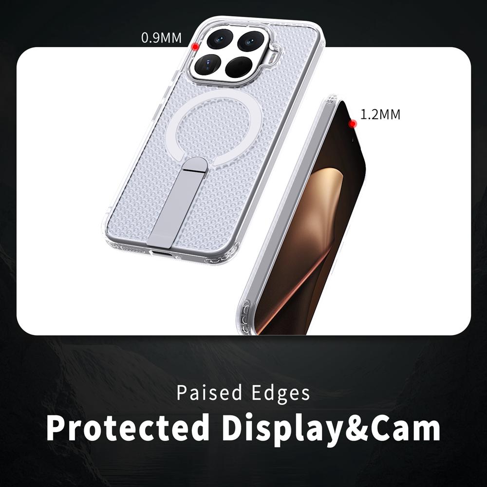 KEYSION Hollow Heat Dissipation Magnetic Case for Xiaomi 17T Pro 5G Cooling Hide Stand Shockproof Phone Cover for Xiaomi 17T 5G
