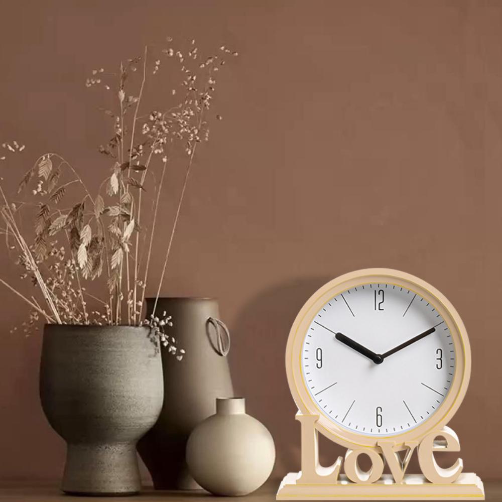 High Quality Vintage Style Desk Clock Fashion Round Pointers Clock Non Ticking Clock  Dorm