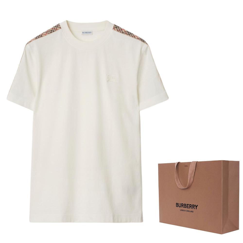 Burberry Checkered-trim Cotton T-shirt 81062461