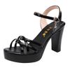 Size 32-43 Silver Gold Woman Wedding Shoes Women Platform Summer 2025 Block High Heel Sandals for Office Model Party