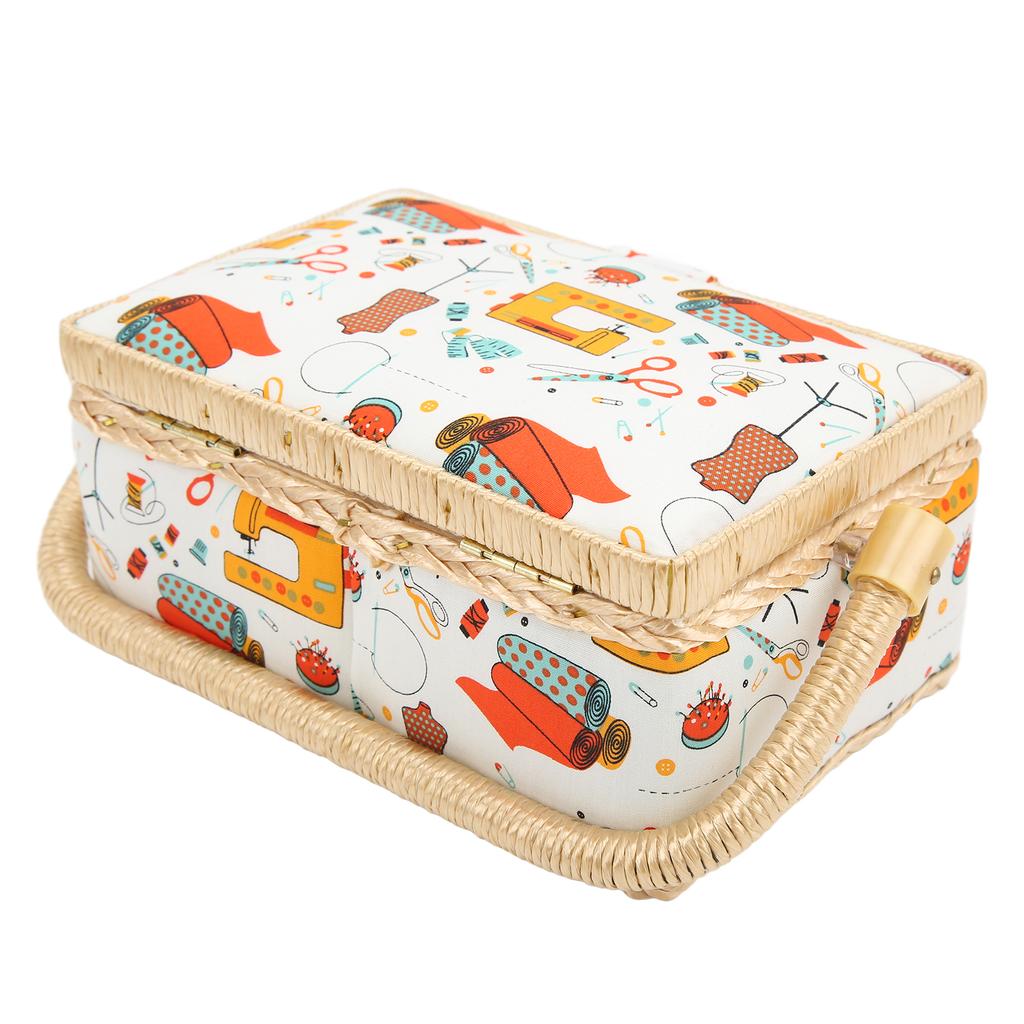 Sewing Box Wear Resistant Lightweight Practical Multifunction Sewing Basket for Travel Orange