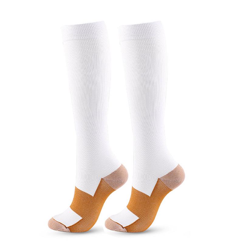 

Popular Compression Sports Socks for Men & Women, Slimming Design XXL (EU 45+) мідний/білий