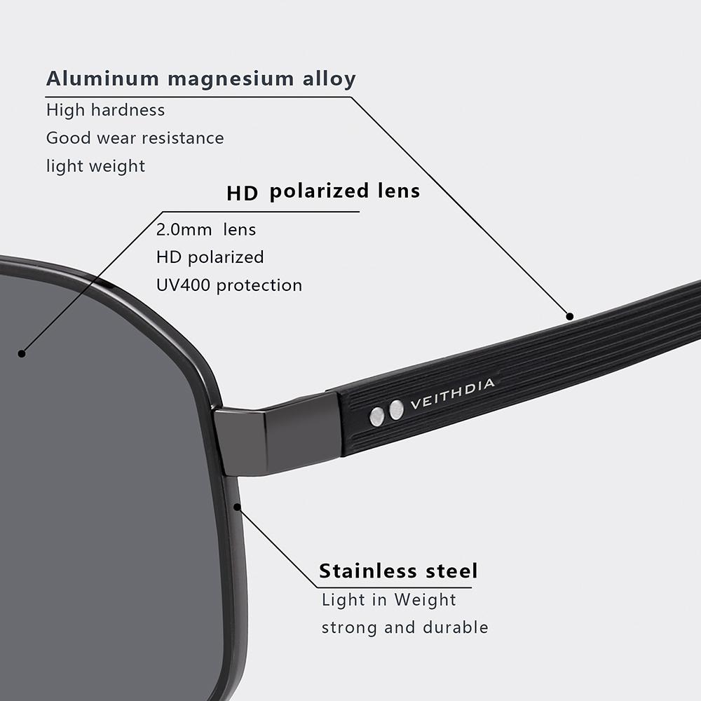 VEITHDIA Brand Vintage Sunglasses For Men Women Polarized UV400 Lens Outdoor Driving Eyeglasses For Male,Fashion Eyewear 8280