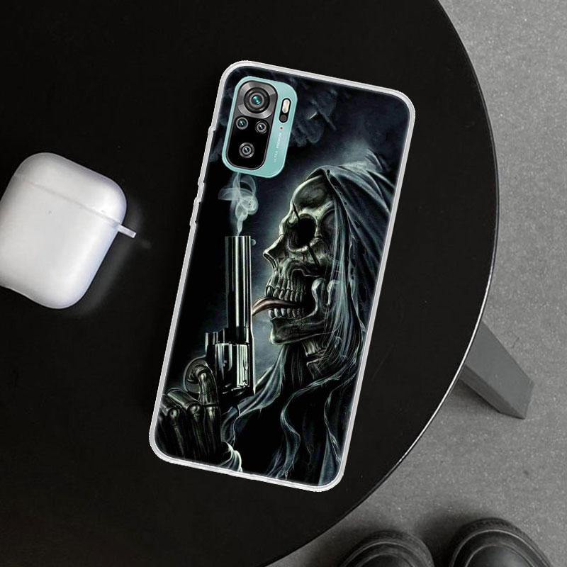 Reaper Skull Skeleton Gun Phone Case Cover for Xiaomi Redmi Note 15 14 13 12 11 Pro Plus 14S 12S 11S 11T 11E 10S 10 Customized F