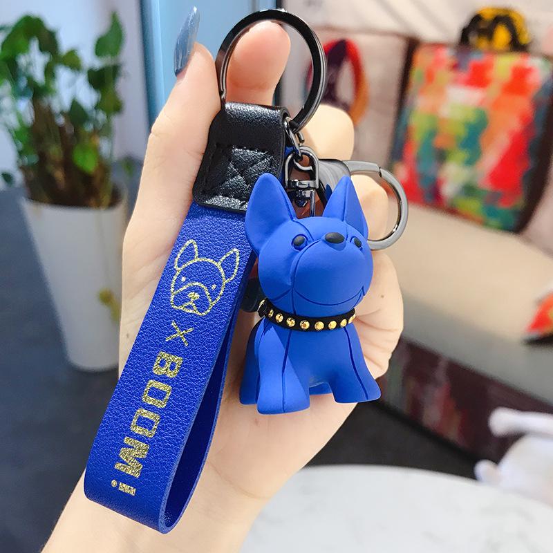 Charming French Bulldog Resin Keychain: Stylish Cartoon Pendant Accessory