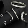 5 Pcs Punk Minimalist Geometric Bracelets Set for Women Retro Hip Hop Boho Stackable Design Open Bangle Daily Wear Jewelry Gifts