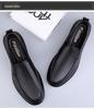 Men's Autumn Casual Slip-On Loafers: First Layer Cowhide Leather, Thick Sole, Breathable for Middle-Aged.