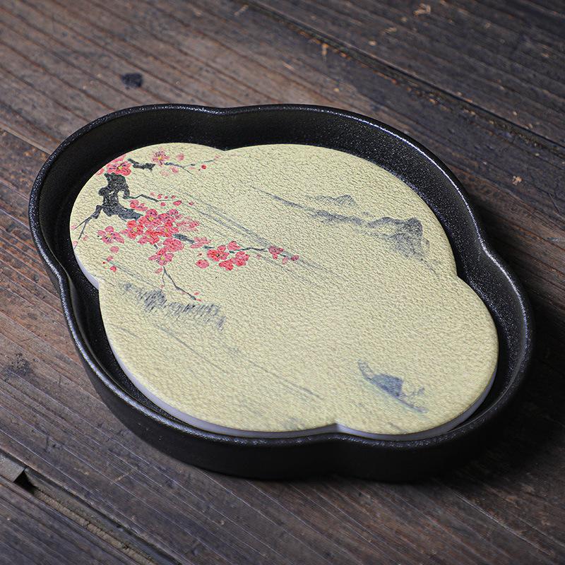 Čínský styl hrubý keramický čajový tácek konvice tácek odvodňovací tácky na vodu čajová souprava podšálek čajový obřad dekorace příslušenství