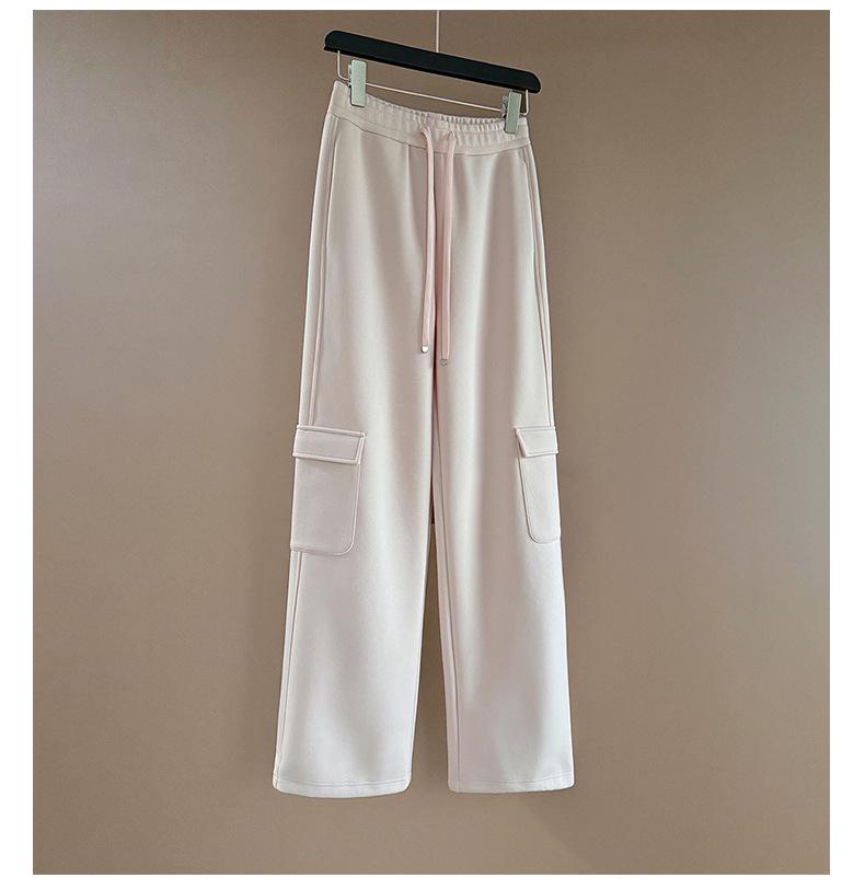 Korean-Style Women's Spring/Autumn Sportswear Set: Loose Hooded Sweatshirt & Wide-Leg Pants