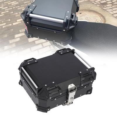 25L Motorcycle Top Box Aluminum Alloy Quick Release Water Resistant with Lock Rear Top Case for Helmet Luggage