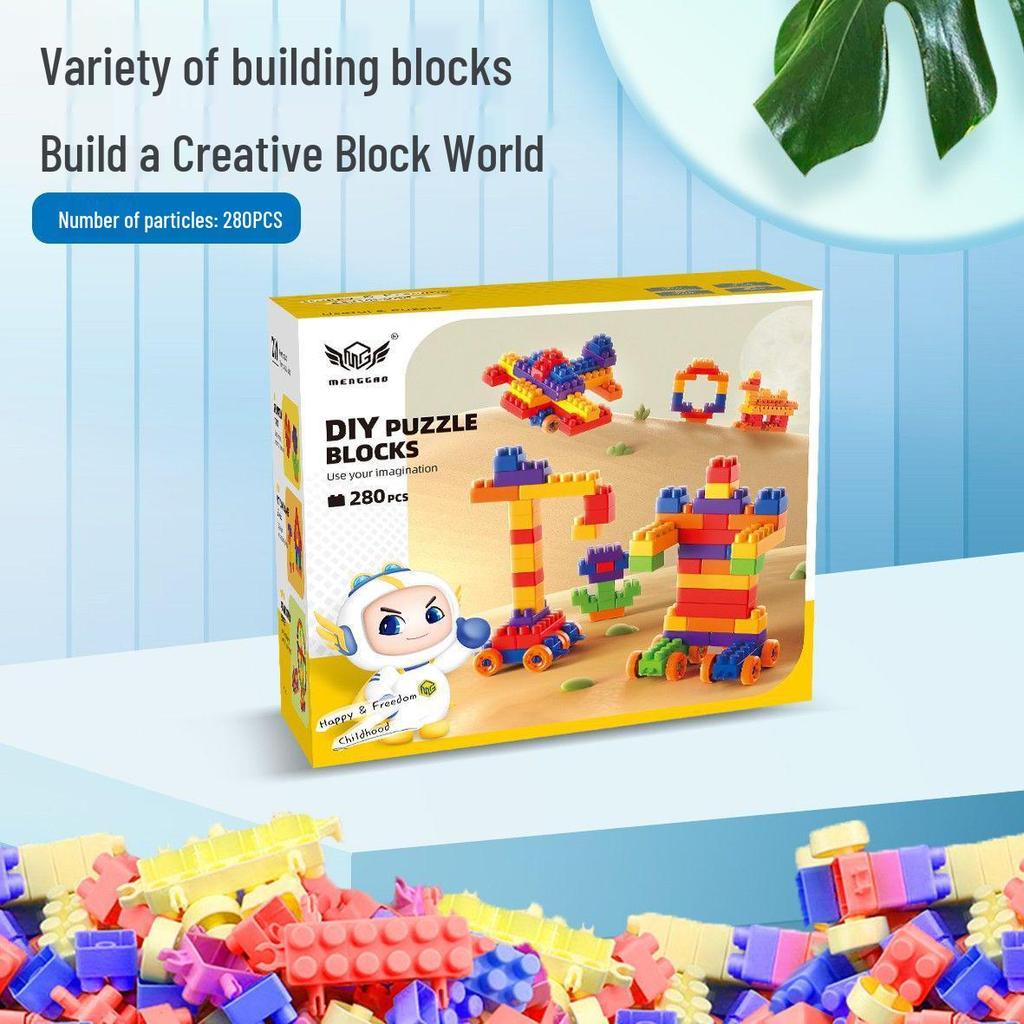 Large Particle Building Blocks for 3-6 Year Olds - Compatible with Lego, DIY Educational Toy Set for Early Childhood Development