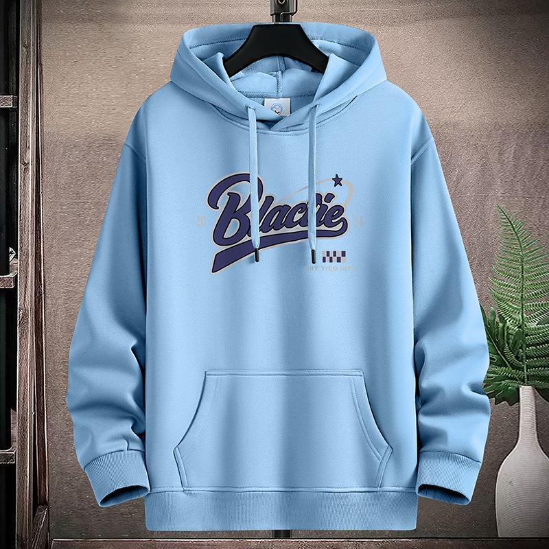 BFCCQB Men's Fashion Long Sleeve Casual Solid Color Print Autumn Winter Hoodie