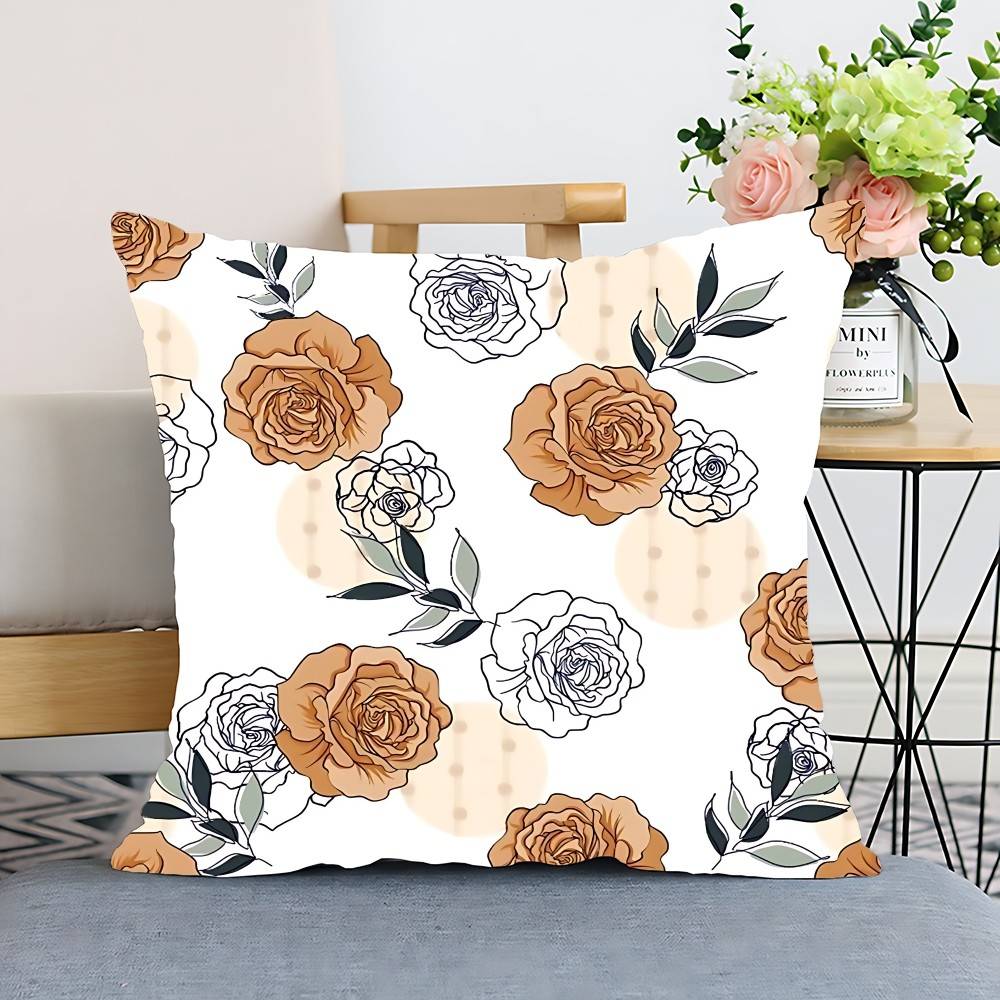 Flower Butterfly Pattern Pillow Case Cushion Cover Polyester Pillowcase Decorative Sofa Cushion Pillowcase Home Decor