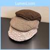 Ins Corduroy Leopard Print Cap With Sunshade For Women And Street Style Fashion
