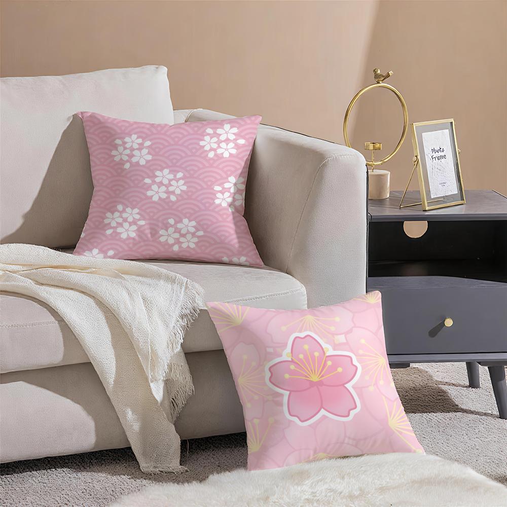 Cherry Blossom Cushion Cover Linen Cushion Cover Soft Decorative Case For Sofa Home Decor