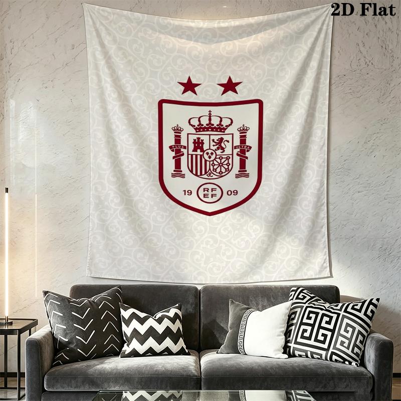 Spain National Football Team Wall Tapestry Aesthetic Wall Hanging Printed Fabric Blanket Decorative Tapestries for Bedroom Living Room Home Decor