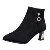 New Pointed Stiletto Boots High Heels Short Thermal Bare Boots Autumn and Winter Velvet Martin Boots Women