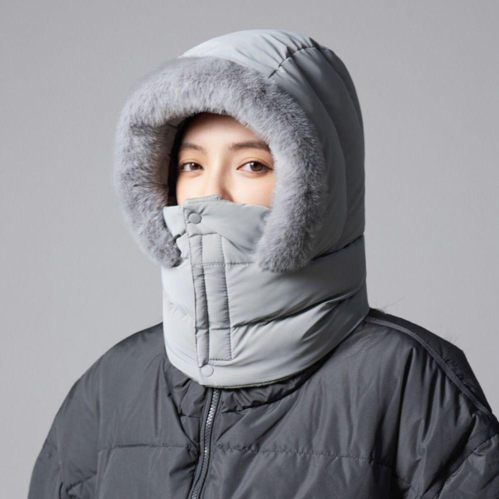 Cold Resistant Warm Scarf Face Mask Windproof Lei Feng Hat 3-in-1 Winter Cycling Hat Skiing