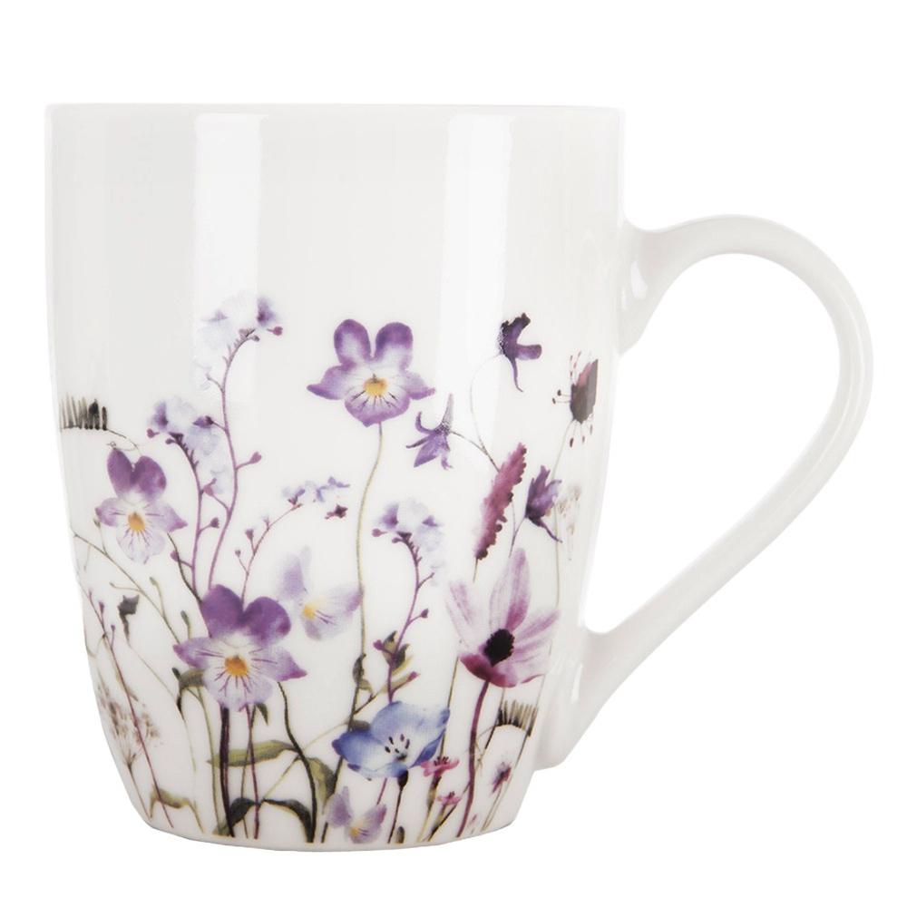 Kubek Porcelanowy Do Napojów Picia Kawy Herbaty Ziół Kolorowy Kwiaty 360 Ml