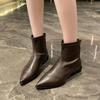 Autumn New Fashion Women Ankle Boots Shoes Fashion Pointed Toe Ladies Short Boot Square Low Heels Casual Winter Women's Footwear