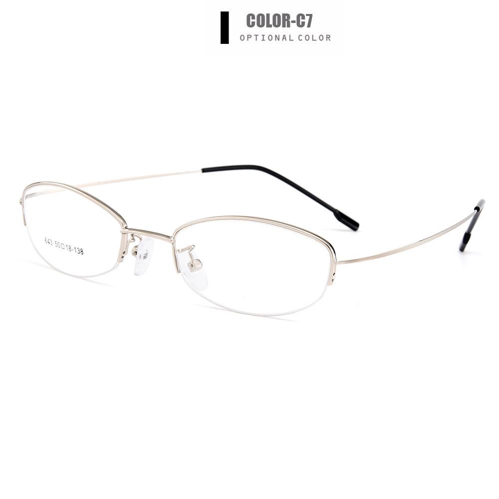 

Gmei Optical Women Ultra-Light Semi-Rimless Memory Titanium Alloy Glasses Frames for Myopia Presbyopia Reading Spectacles Y643