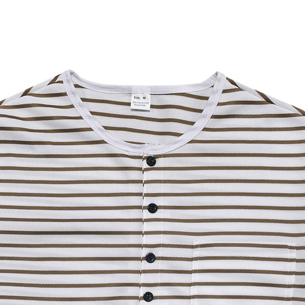 Men's Casual And Trendy Long,sleeved Shirt With A Base Layer And Horizontal Striped Round,neck Top