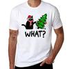 Funny Black Cat Gift Pushing Christmas Tree Over Cat What Raglan Baseball Tee T-Shirt tees plain Men's t-shirt