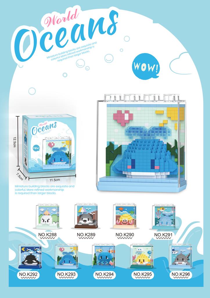 Sea Animals 3d Constructor Model Building Set Fish Mini Bricks Building Blocks Toy for Children Girls 7 to 10 Year Adults Block