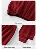 Red Zodiac Festive Couple Pajama Set - Tencel Cotton, Long Sleeve Cardigan for Spring/Autumn