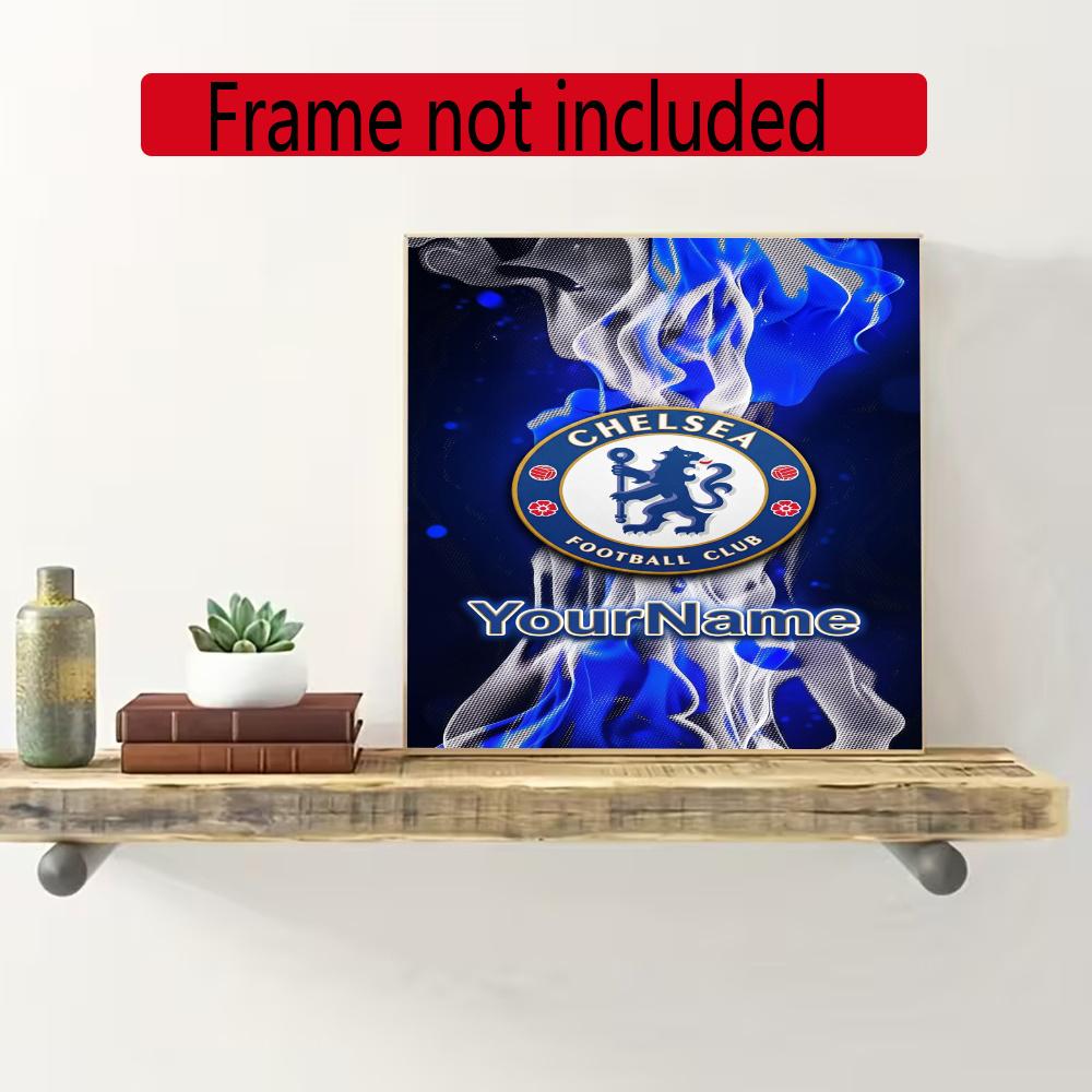 Chelsea Fc Personalized Text Diamond Painting Round Diamond Mosaic Rhinestones Diamond Embroidery Craft Kit Wall Decor Without Frame