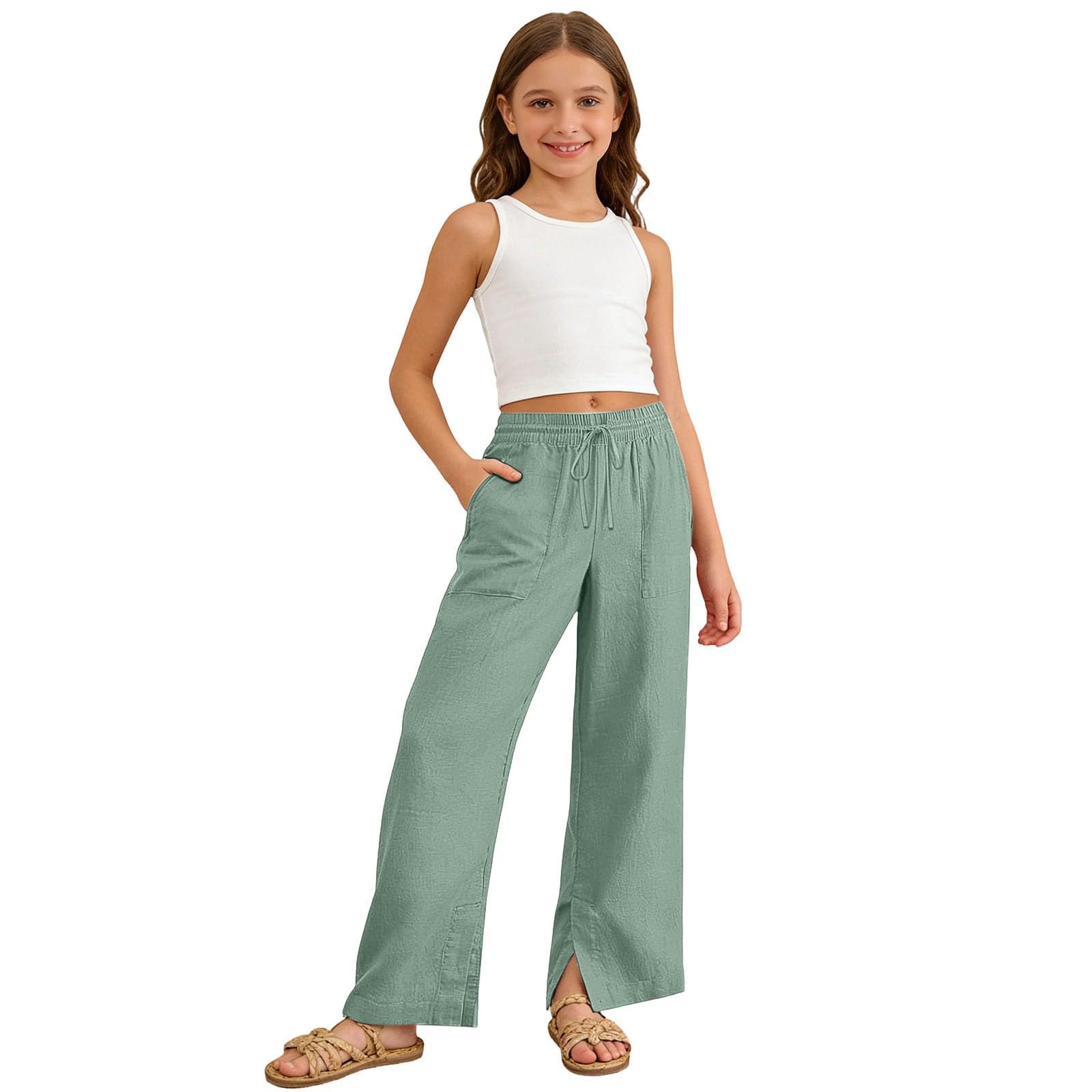 Boys And Girls Casual Pants Fashion Sports Pants 120 зелёный