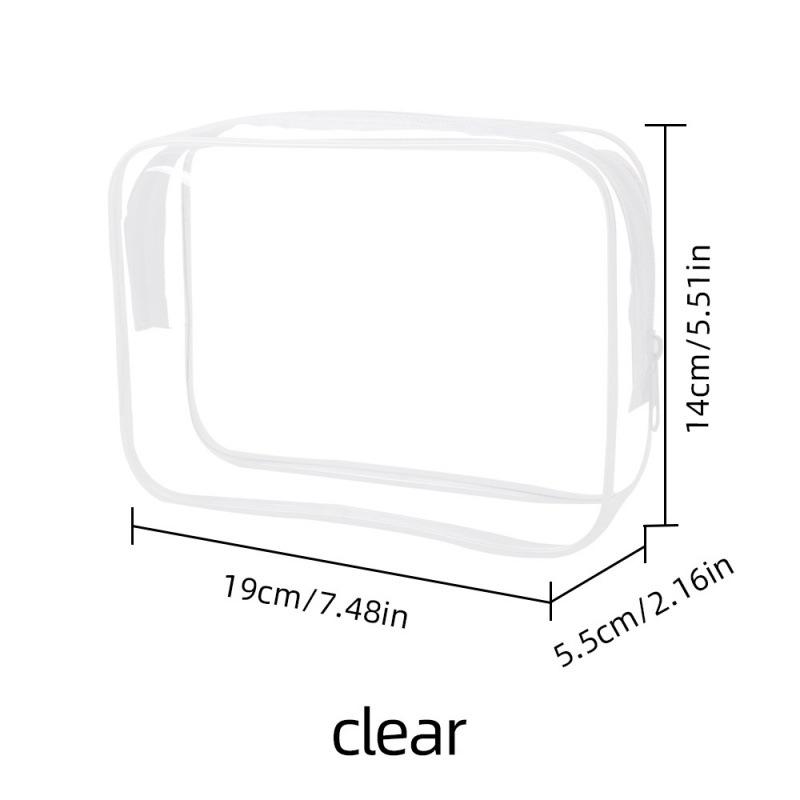 

Прозора водонепроникна косметичка з ПВХ - М який, міцний чохол на блискавці для косметики та туалетного приладдя 19*5.5*14cm
