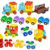 City Train Car Transport Accessorie Straight Curved Uphill Rail Constructing Block Big Dimension Track Railway Brick Compatible Duploes