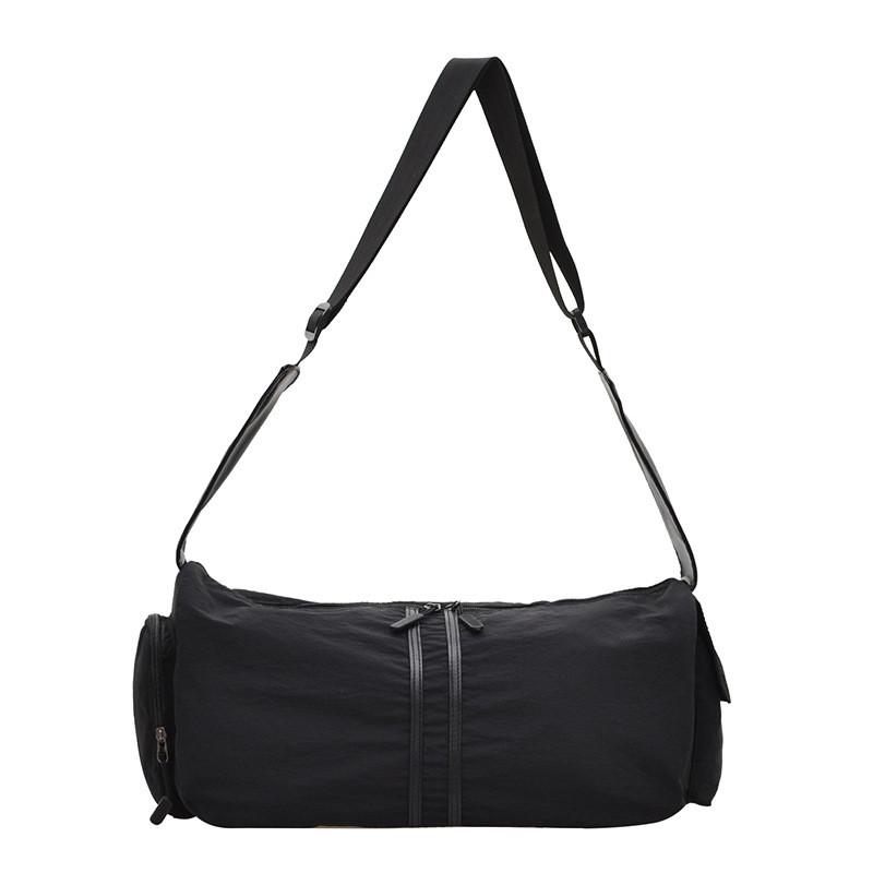 Simple Solid Color Striped Large Capacity Women Shoulder Bag For Daily Use