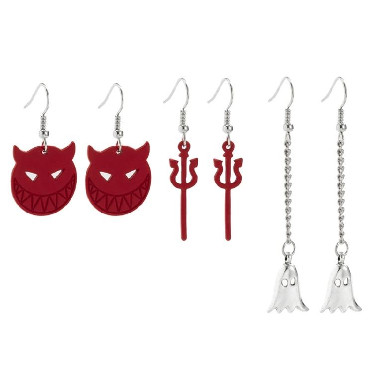 6 Pairs Ghost Pendant Earring Holiday Skull Dangle Earring Women Holiday Jewelry