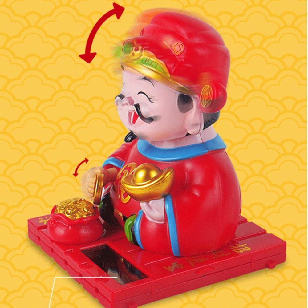 Creative Solar Swinging God of Wealth Cartoon Auto Interior Decoration  Home Decor
