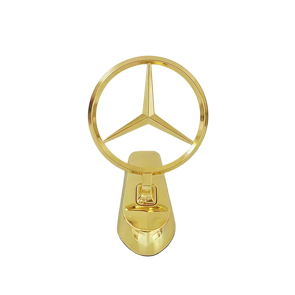 AABGV1 Emblem Badge for Car Hood Front Chrome Logo Luxurious Plated for Mercedes Benz Hood with Wing for C200 R300 E260 S450 S350