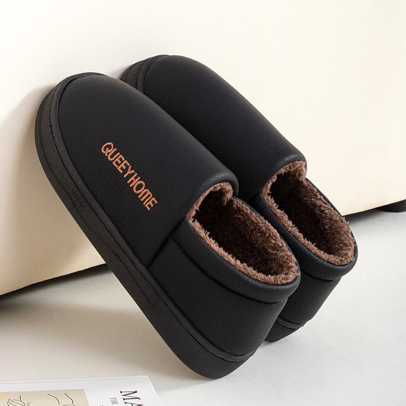 Fashion Waterproof cotton slippers for men anti slip for suitable for home  thick soled cotton slippers for women zapatillas de mujer