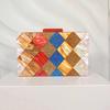 Clutch Shoulder Banquet Acrylic Evening Bag Contrasting Colors Crossbody Patchwork Wedding New Women's Bag Casual Famous Brands