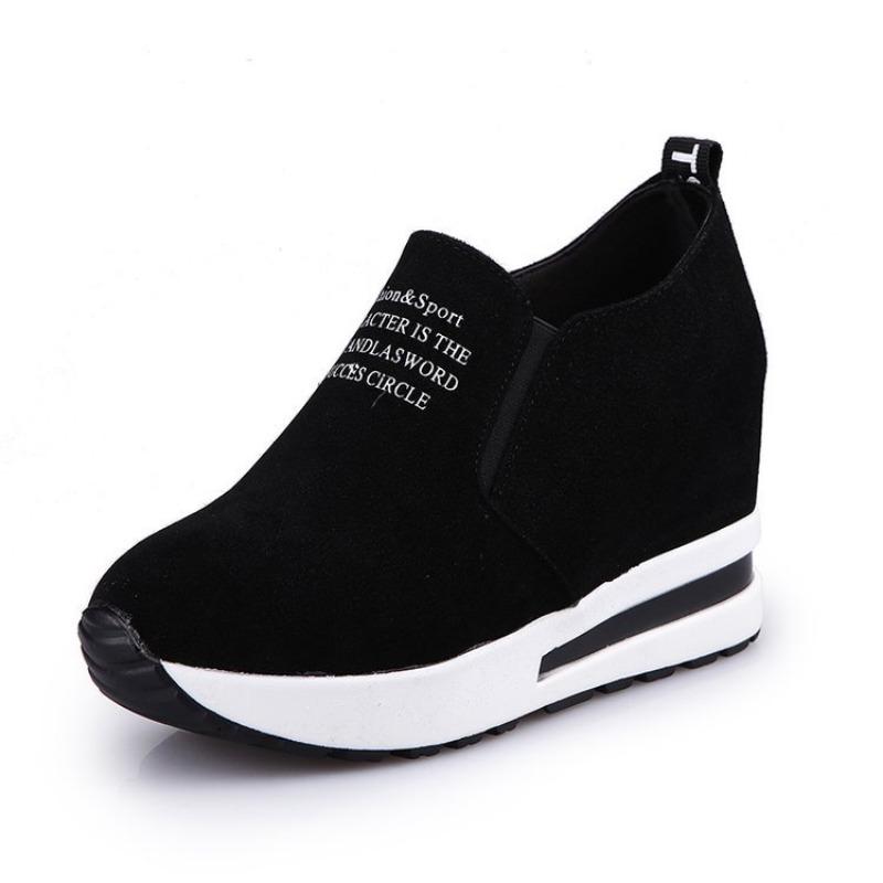 New inner height-increasing women's boots versatile casual women's shoes platform letter casual single shoes