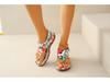 2024 Ethnic Style Plus Size Embroidered Floral Wedge Sandals with Back Strap for Women