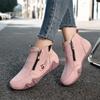 Women's High-top Casual Sneakers Handmade Leather Shoes Ankle Boots Spring & Autumn