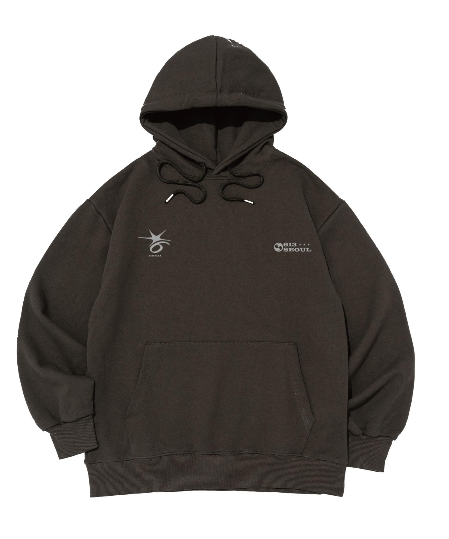 613 Сеул Худи с логотипом и точечным узором Crack Stitch (хаки) Xl (No Fleece-Lined)