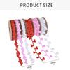 Set Of 3 Colorful Silk Ribbons for Gift Wrapping Love Heart Embossing Polyester Ribbon Wedding Party Decoration