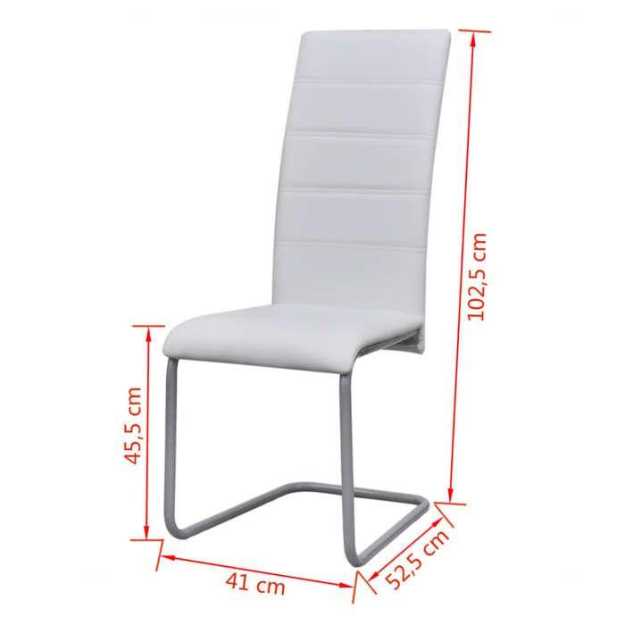 VidaXL 2x Chaise de Salle à Manger Cantilever Blanc Chaises à Manger Cuisine 242287
