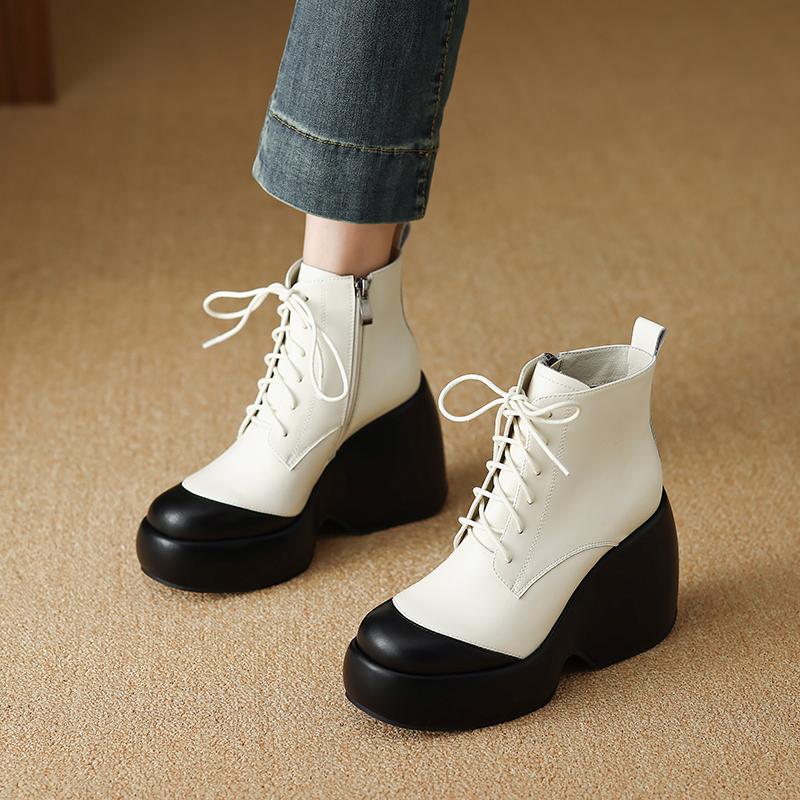 Fashion 2025 NEW Autumn Women Boots Women Shoes Round Toe Chunky Heel Boots for Women Motorcycle Platform Boots high heels