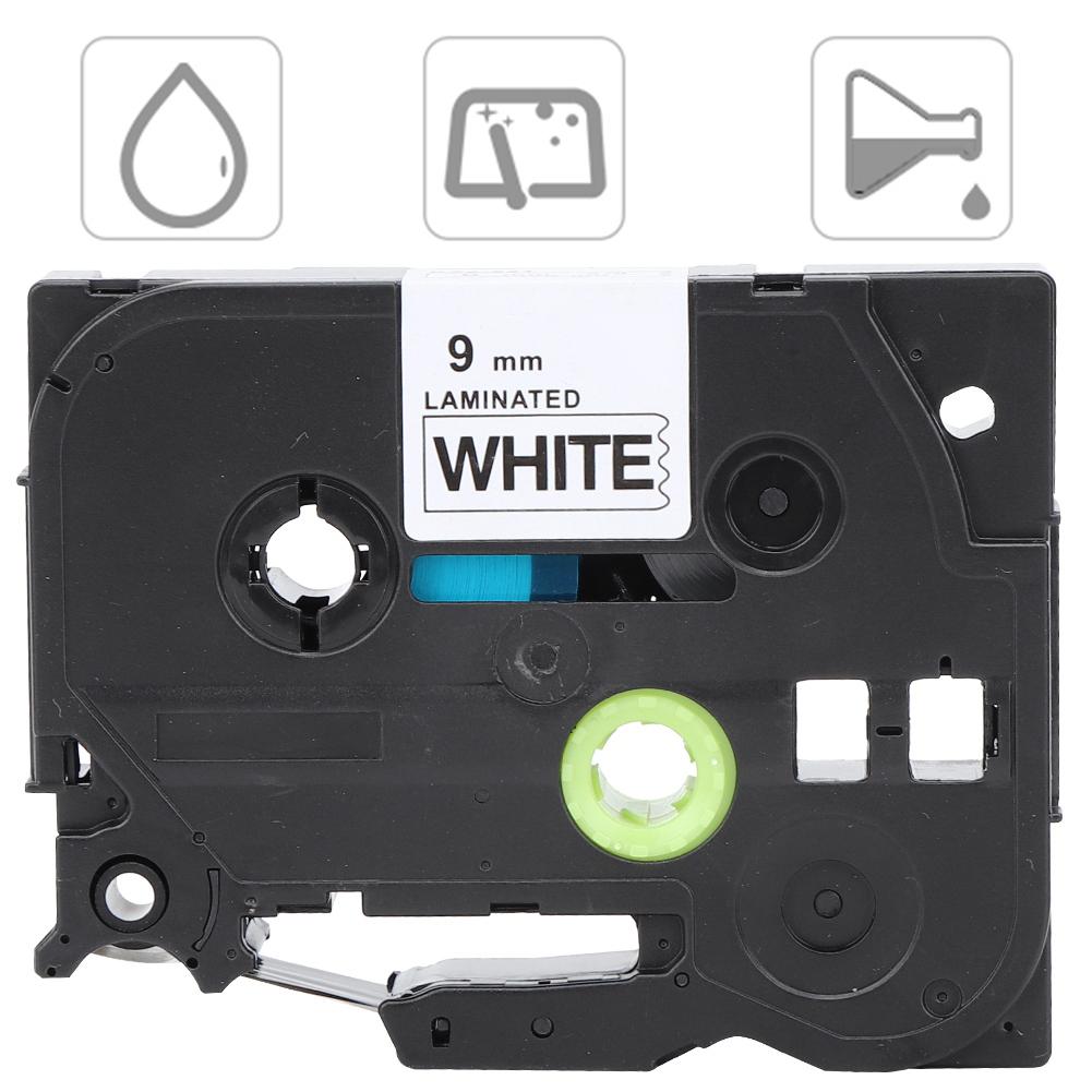 Laminated Label Tape Black On White 9mm Label Maker Color Tape for Brother TZe-221  621