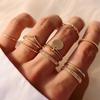 10-Piece Moon, Star, Leaf, and Love Rhinestone Ring Set